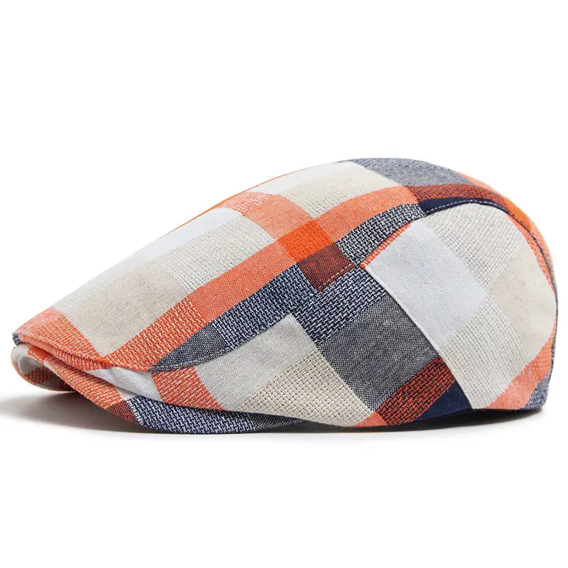 Women Plaid Beret Peaked Cap Summer Hat - Image 3