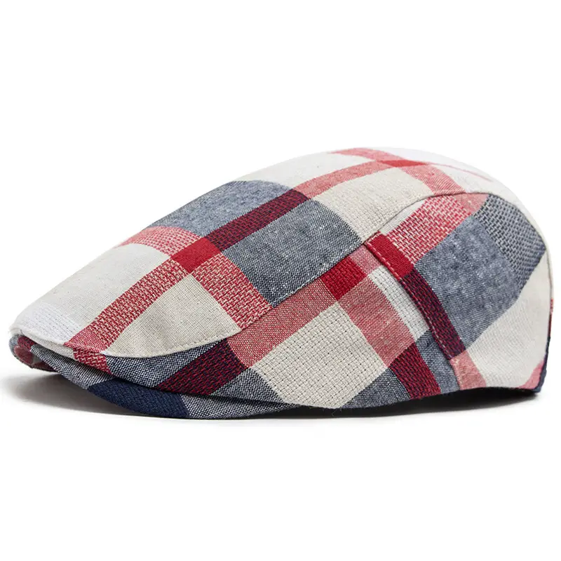 Women Plaid Beret Peaked Cap Summer Hat - Image 4