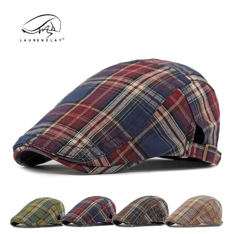 Women Plaid Duckbill Cap Spring Summer Thin Breathable - Image 5