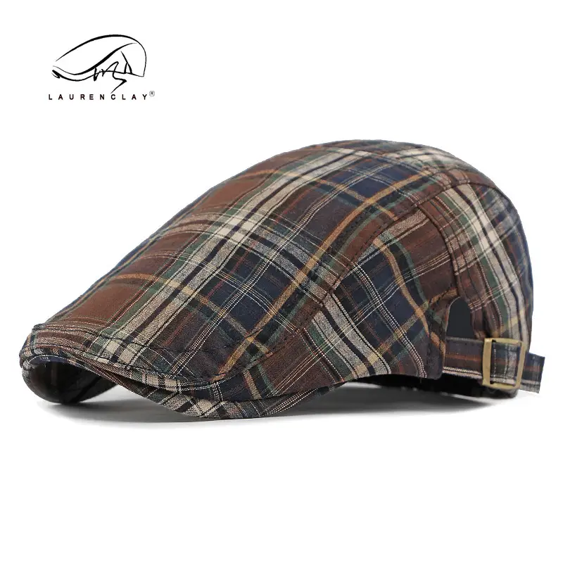 Women Plaid Duckbill Cap Spring Summer Thin Breathable - Image 2