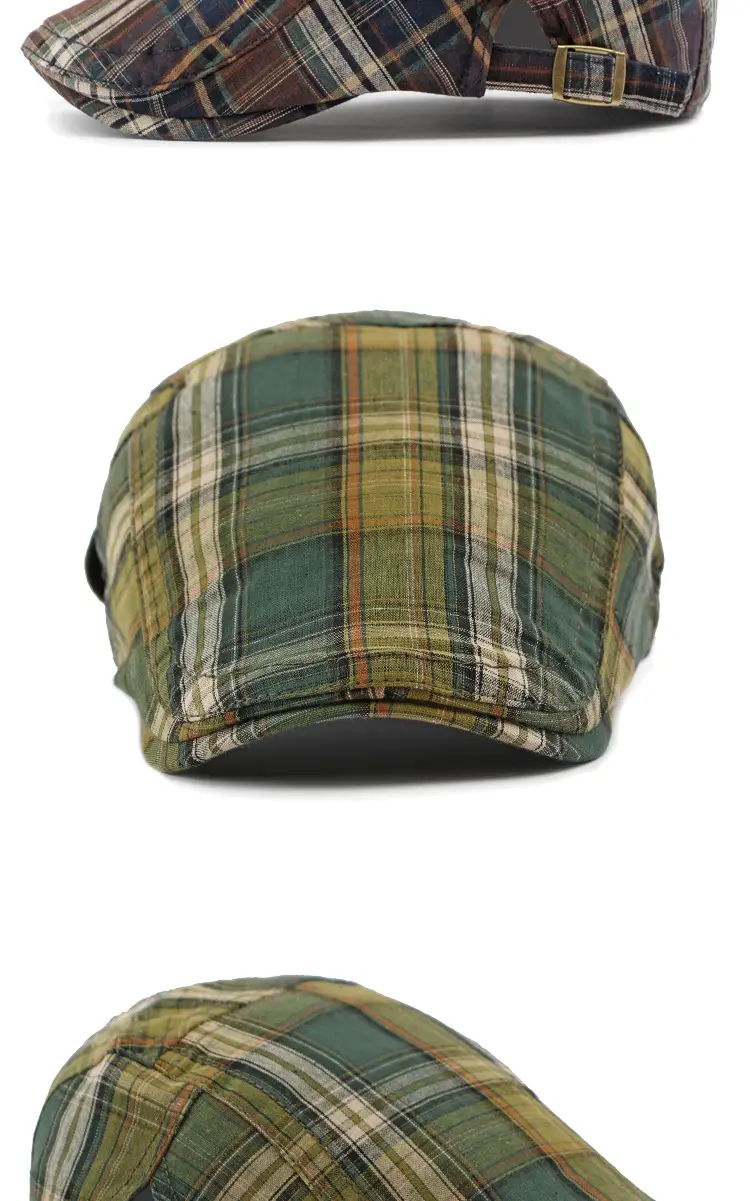 Women Plaid Duckbill Cap Spring Summer Thin Breathable — feature 21
