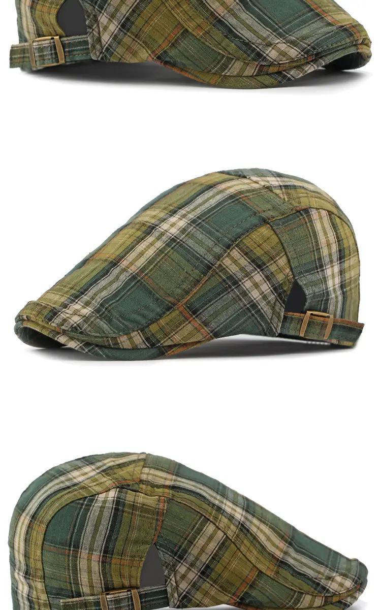 Women Plaid Duckbill Cap Spring Summer Thin Breathable — feature 22
