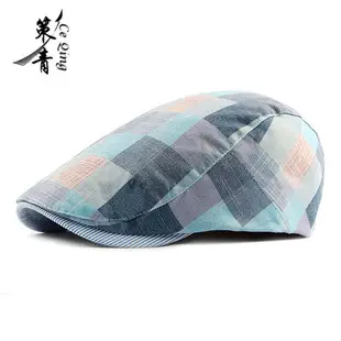 Women Plaid Duckbill Cap Spring Summer Thin Breathable — feature 4