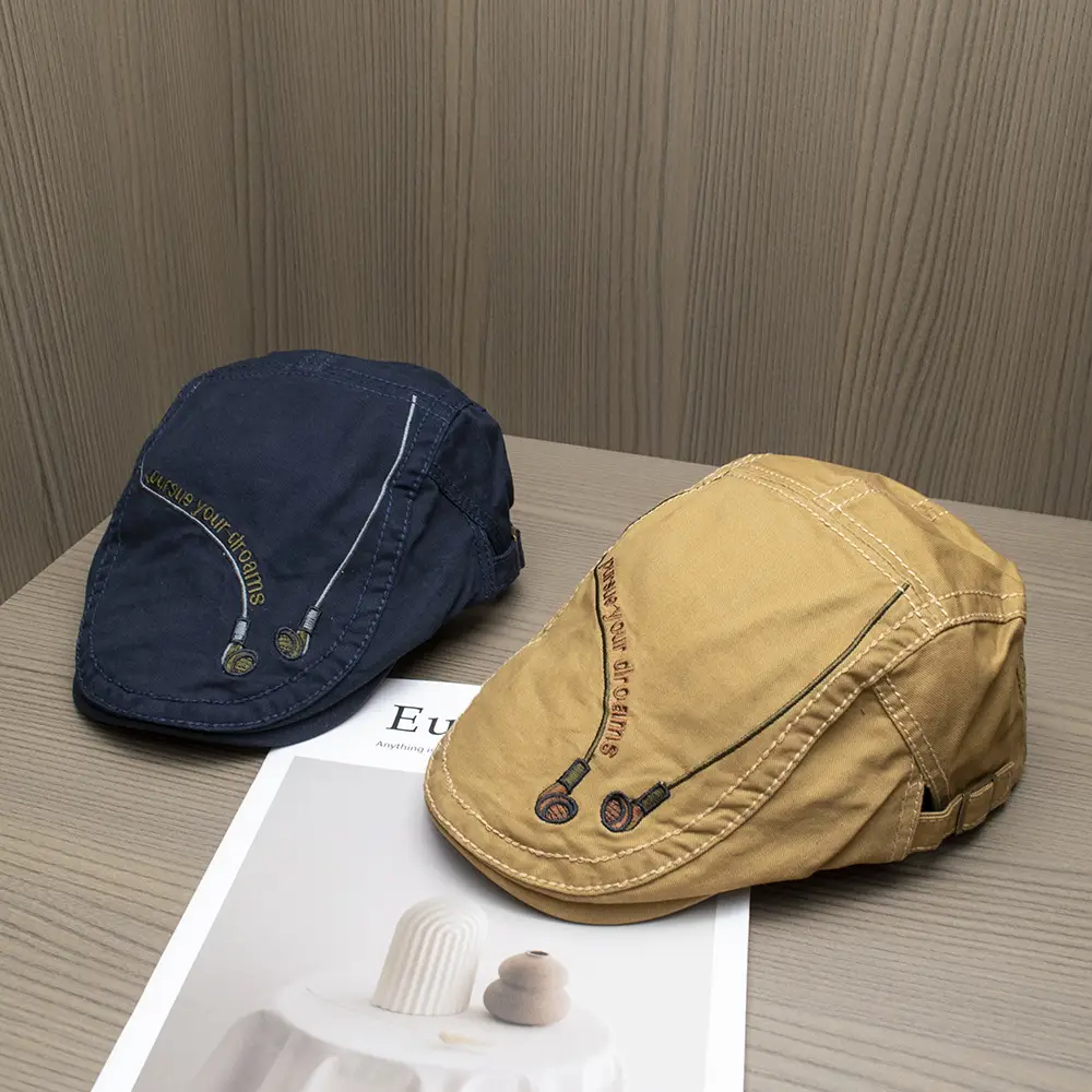 Japanese Retro Embroidered Forward Cap Women Spring Summer — feature 4