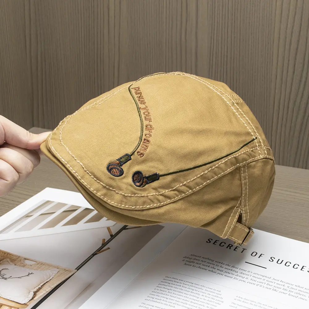 Japanese Retro Embroidered Forward Cap Women Spring Summer — feature 6
