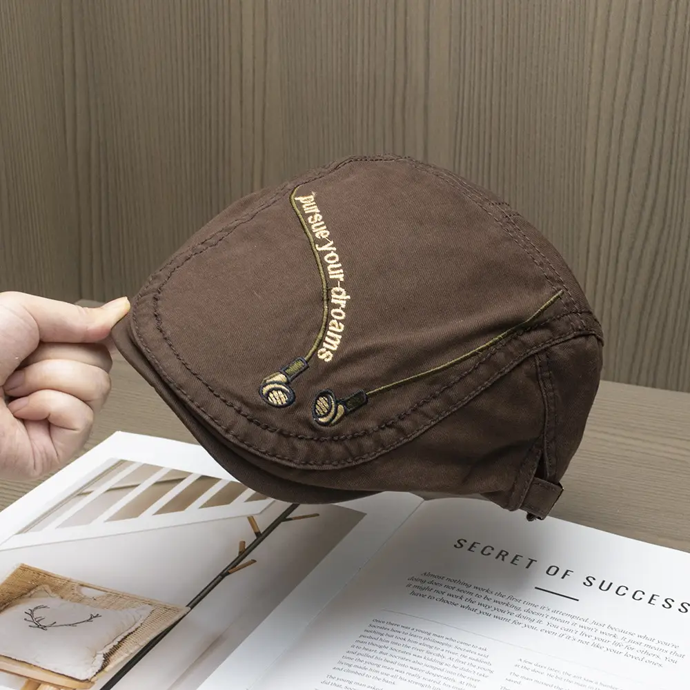 Japanese Retro Embroidered Forward Cap Women Spring Summer — feature 7