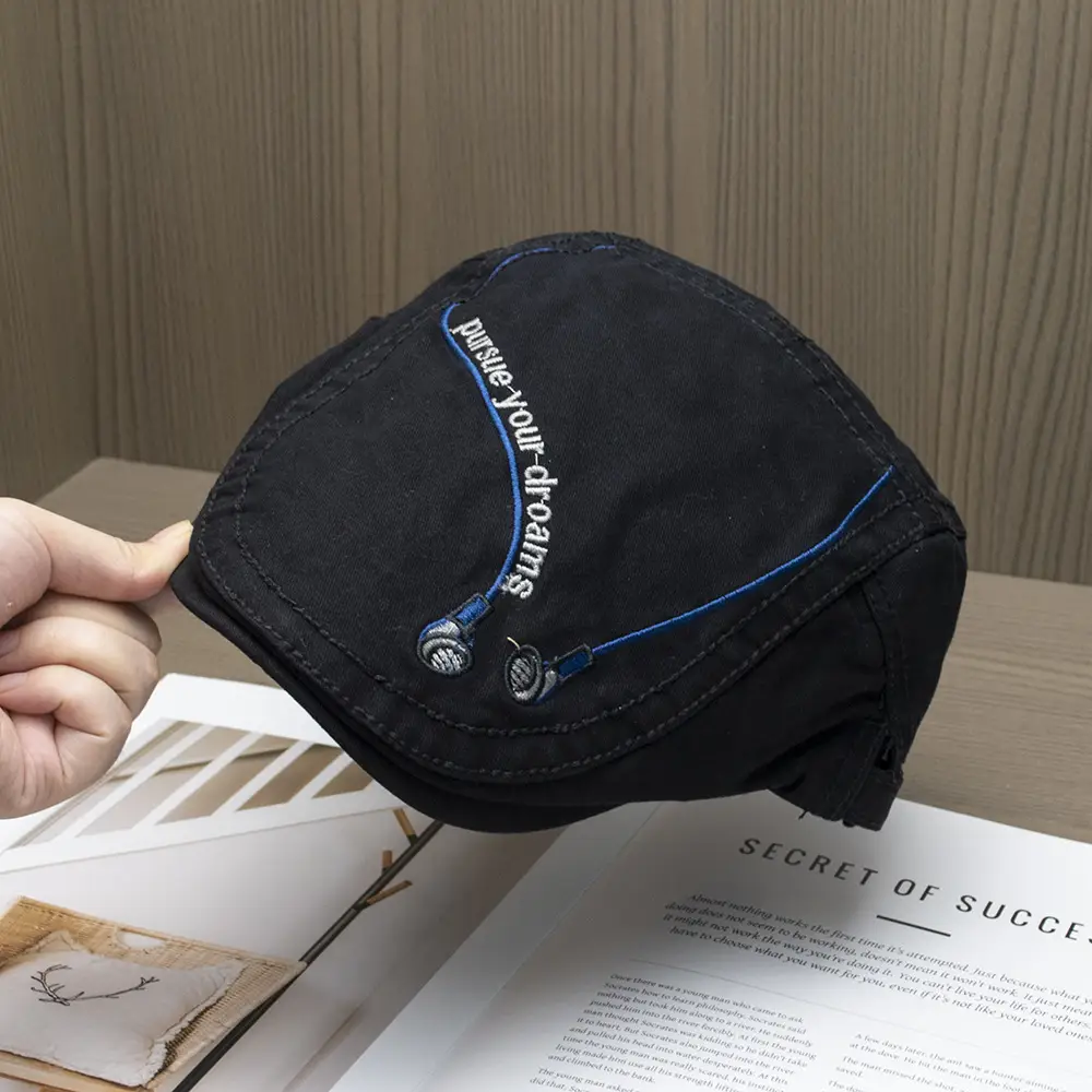 Japanese Retro Embroidered Forward Cap Women Spring Summer — feature 9