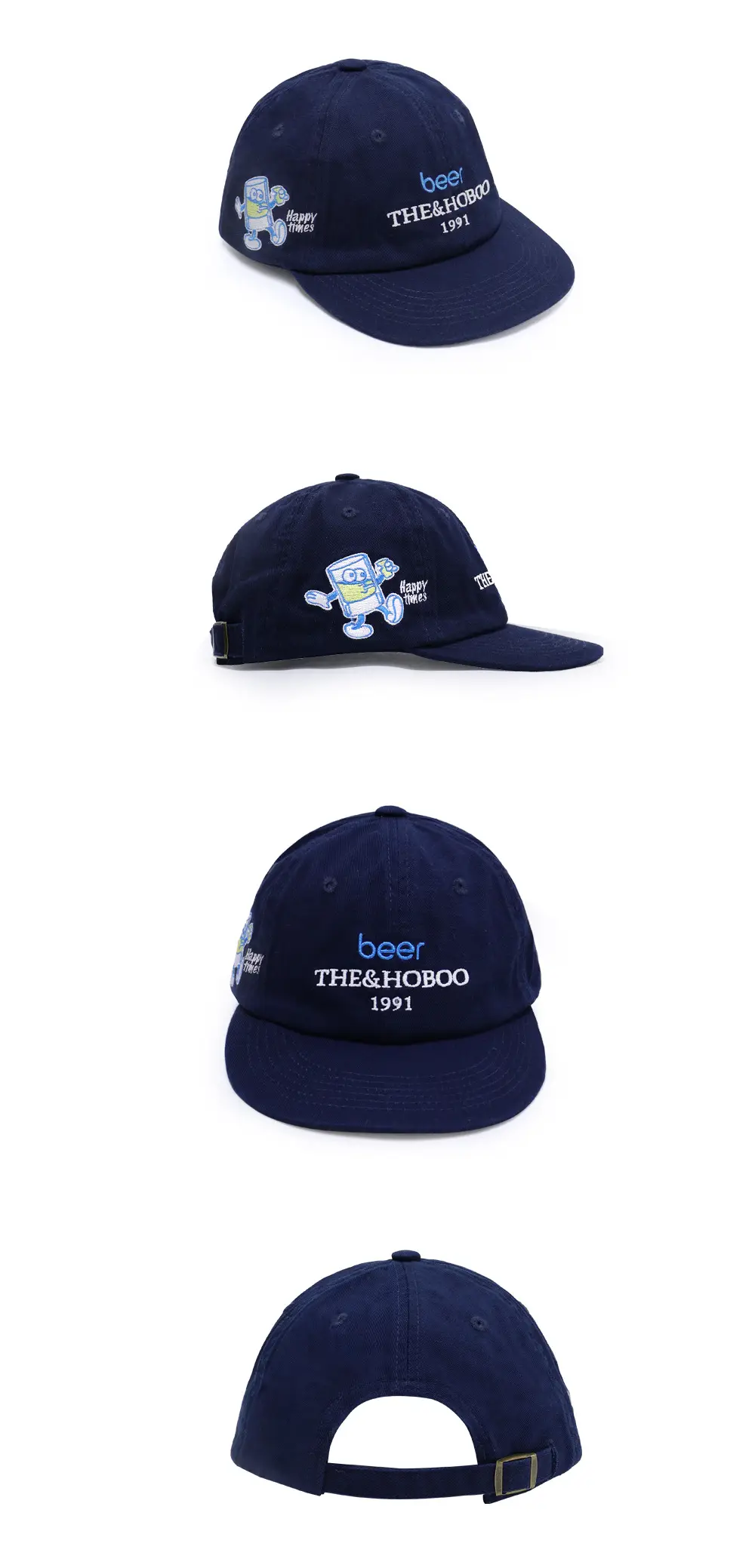Blue Cartoon Baseball Cap Wide Brim Grey — feature 5
