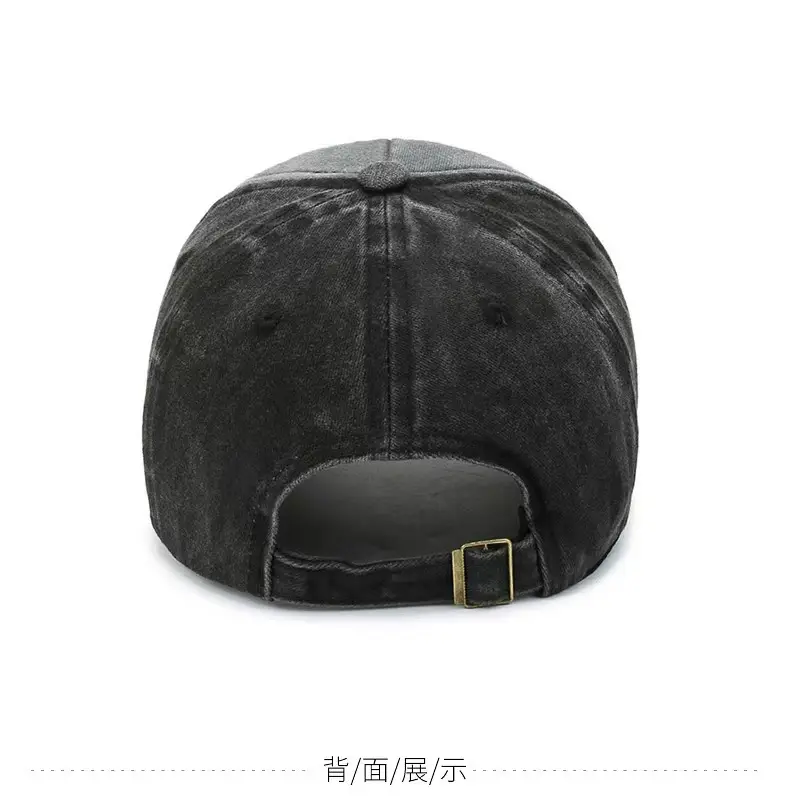 American Retro Duckbill Cap Women Vintage Washed Large Head Circumference Shark Denim — feature 6