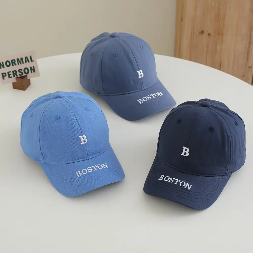 Black Boston B Letter Baseball Cap for Men Women