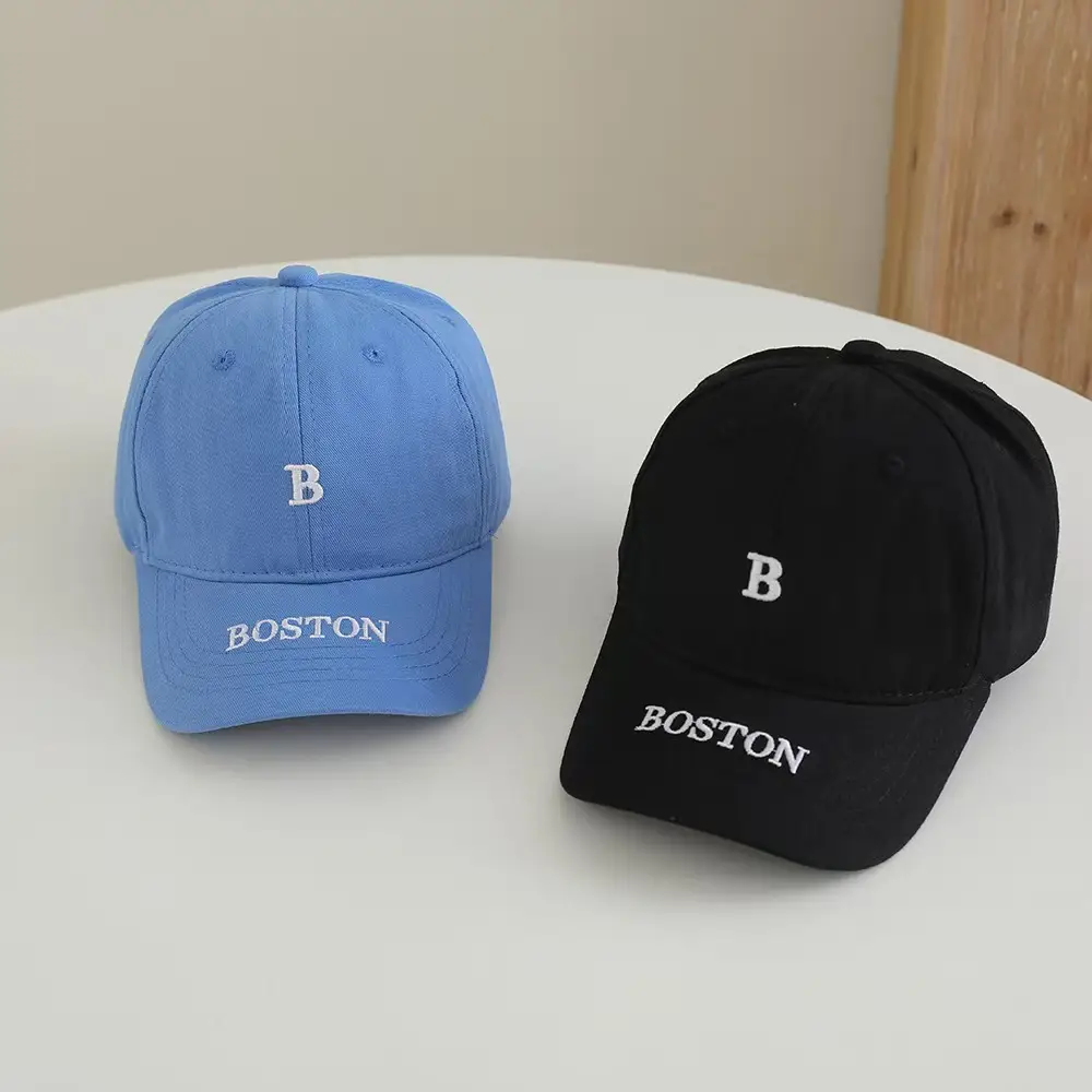 Black Boston B Letter Baseball Cap for Men Women