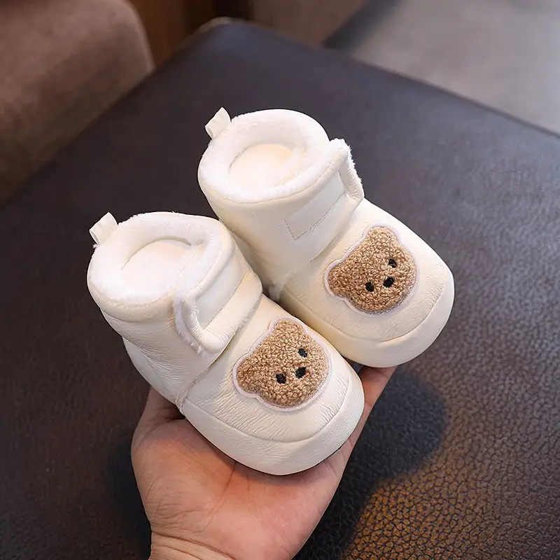 Baby Shoes White Velvet Warm Winter Non-Slip