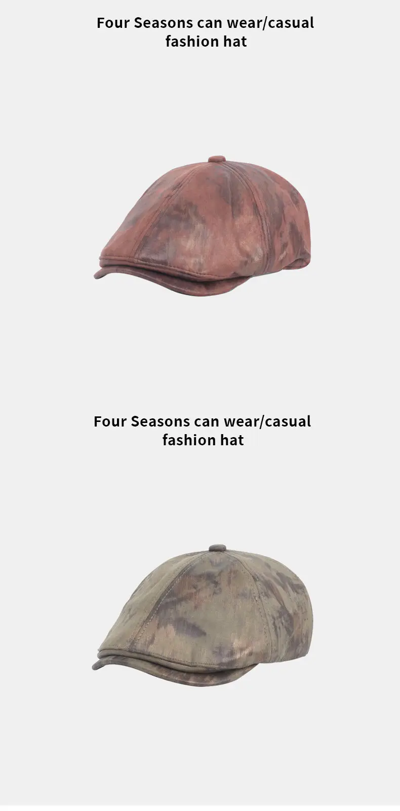 Women Retro Forward Cap White PU Leather Adjustable — feature 10