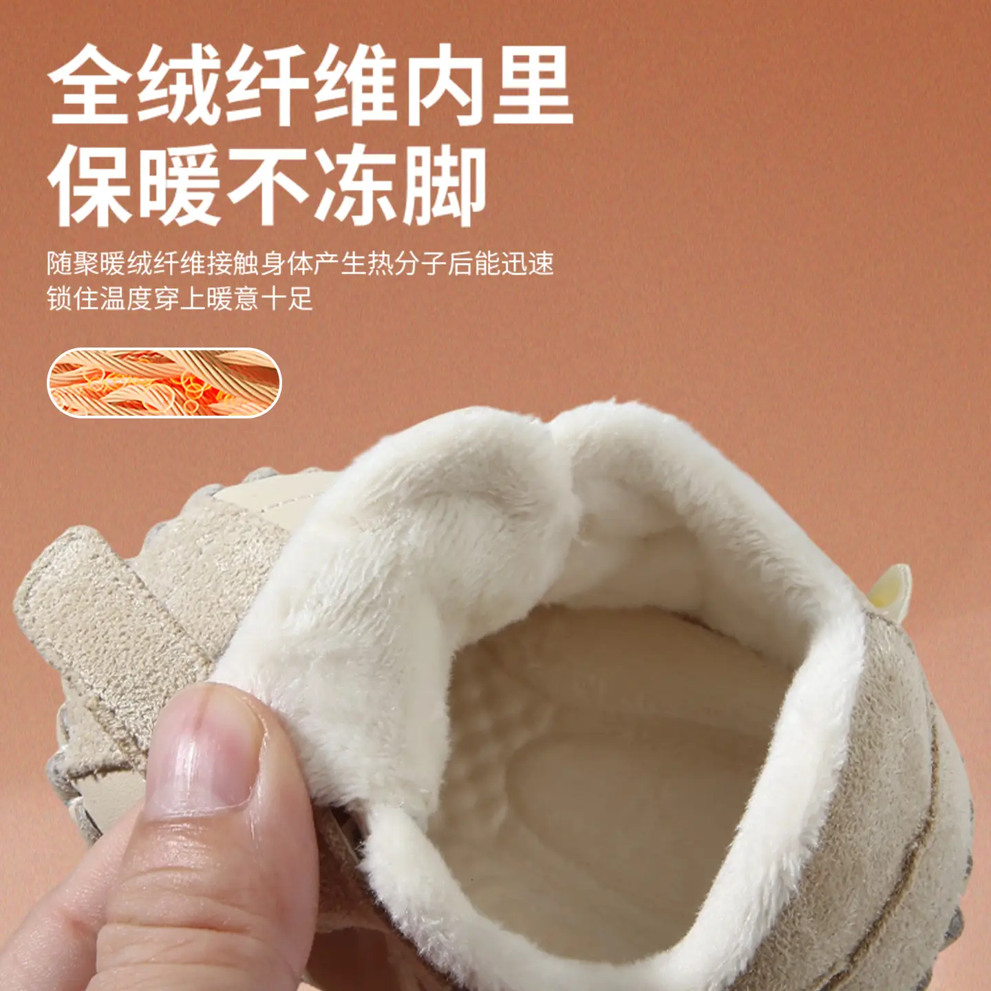 Winter Baby Shoes for 6-12M Fleece Lined Soft Sole