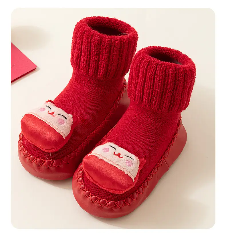Baby Red New Year Socks for 6-18M Kids Winter Non-Slip β feature 15