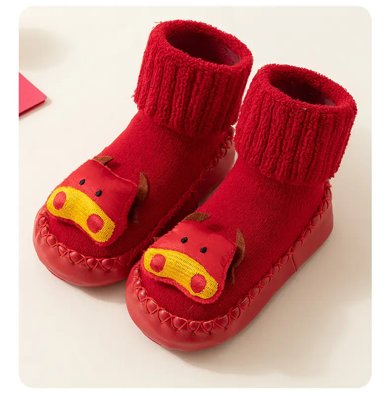 Baby Red New Year Socks for 6-18M Kids Winter Non-Slip β feature 16