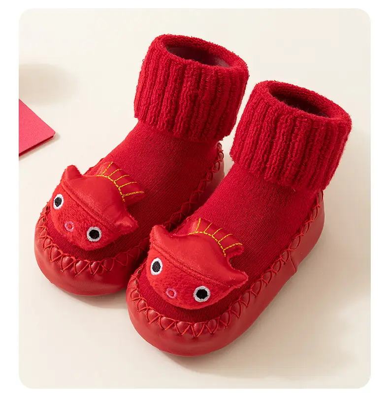 Baby Red New Year Socks for 6-18M Kids Winter Non-Slip β feature 18