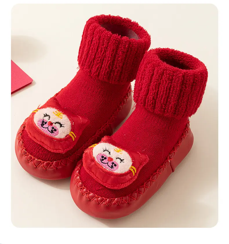 Baby Red New Year Socks for 6-18M Kids Winter Non-Slip β feature 19