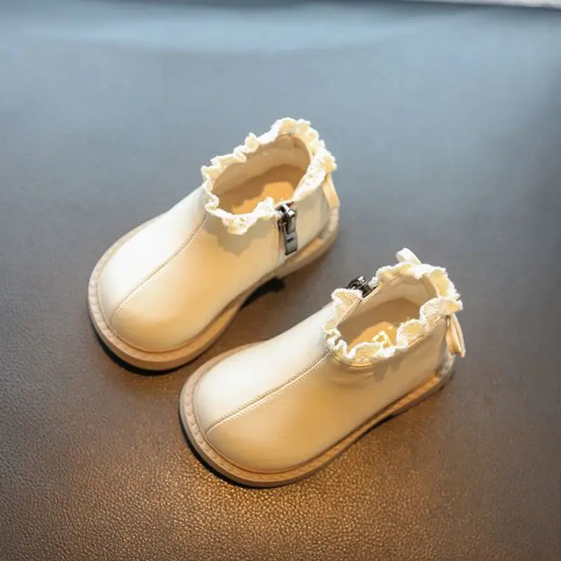 Baby Girl Short Boots 2025 Winter Velvet Shoes Girls Small Leather Boots Boots Children Princess Shoes Toddler Shoes Baby