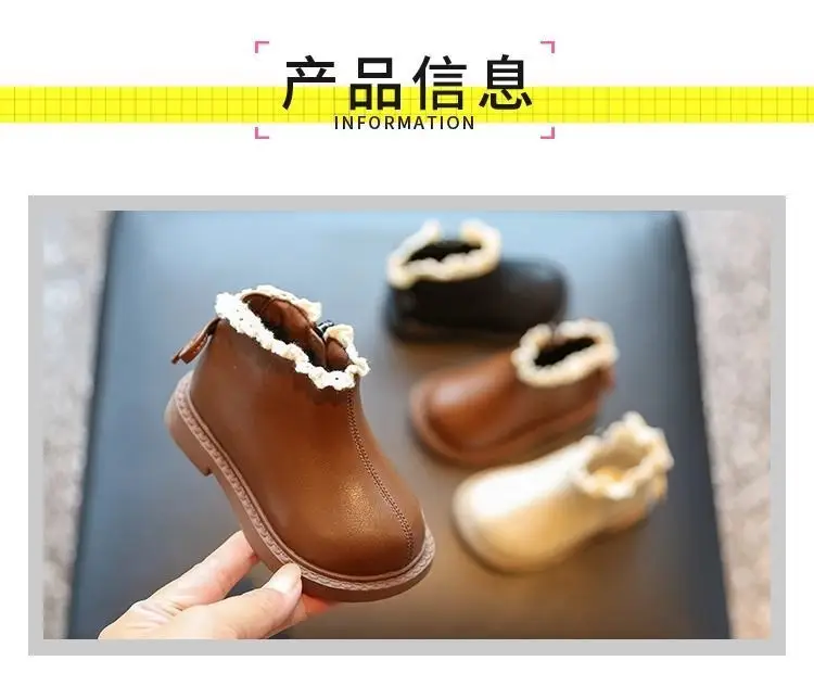 Baby Girl Short Boots 2025 Winter Velvet Shoes Girls Small Leather Boots Boots Children Princess Shoes Toddler Shoes Baby — feature 6