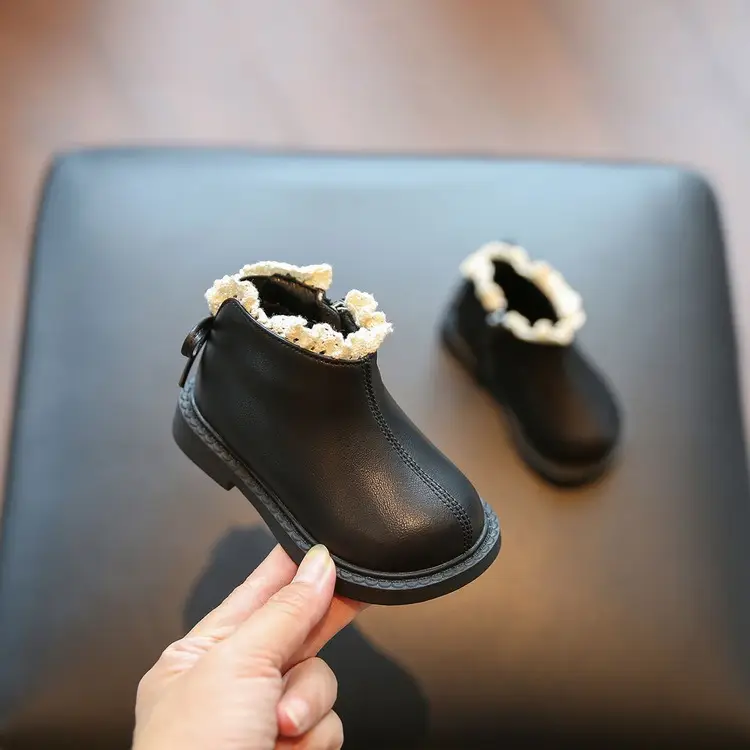 Baby Girl Short Boots 2025 Winter Velvet Shoes Girls Small Leather Boots Boots Children Princess Shoes Toddler Shoes Baby — feature 8