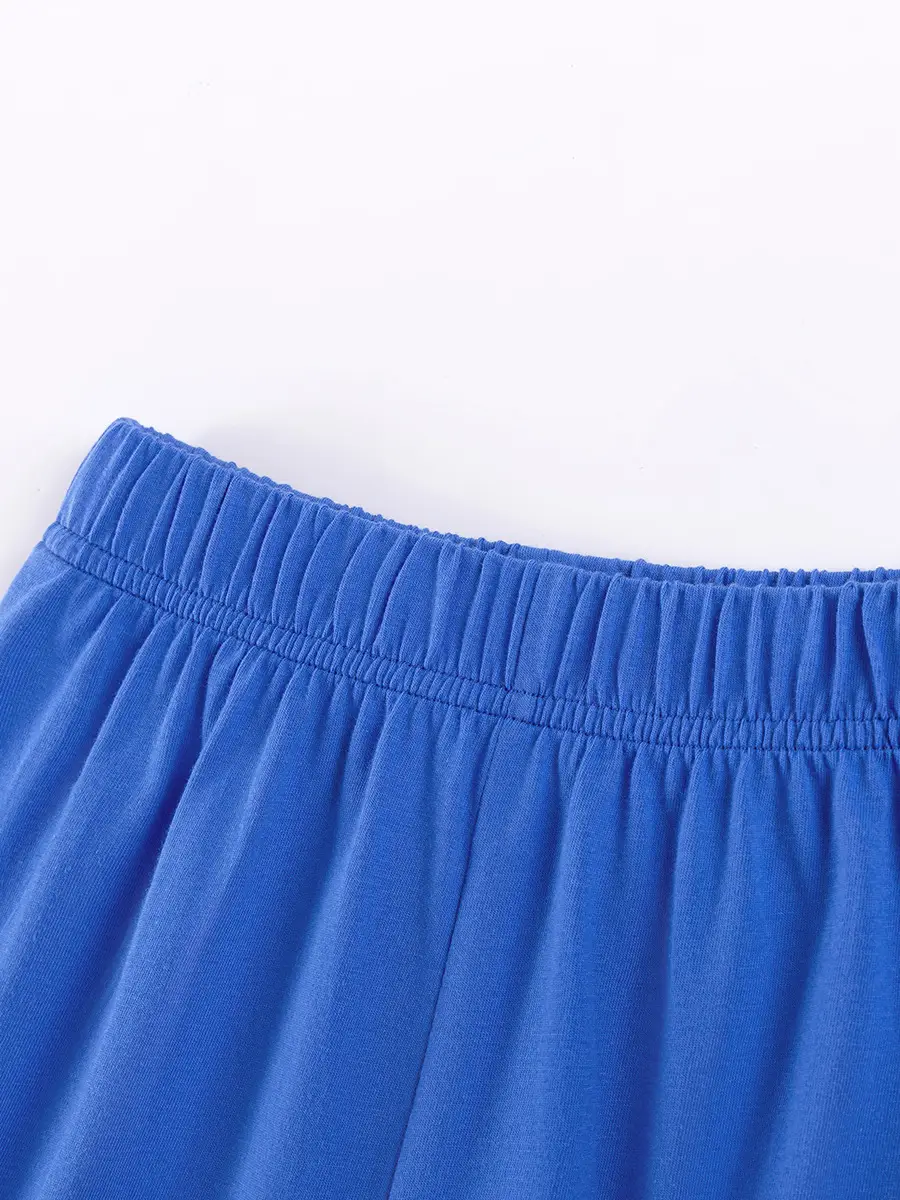 Kids Cotton Space Print T-Shirt Shorts Set Blue - Image 5