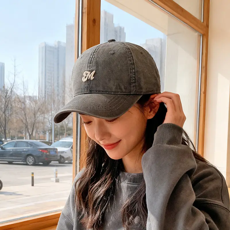 Korean Style Letter Embroidery Sunshade Cap - Image 8