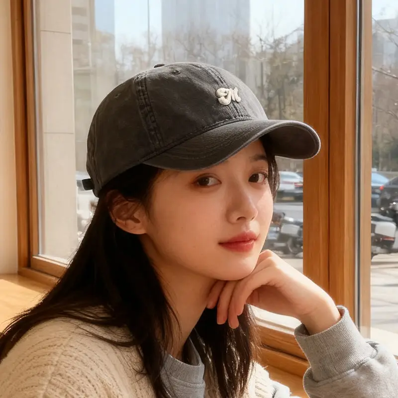 Korean Style Letter Embroidery Sunshade Cap - Image 3