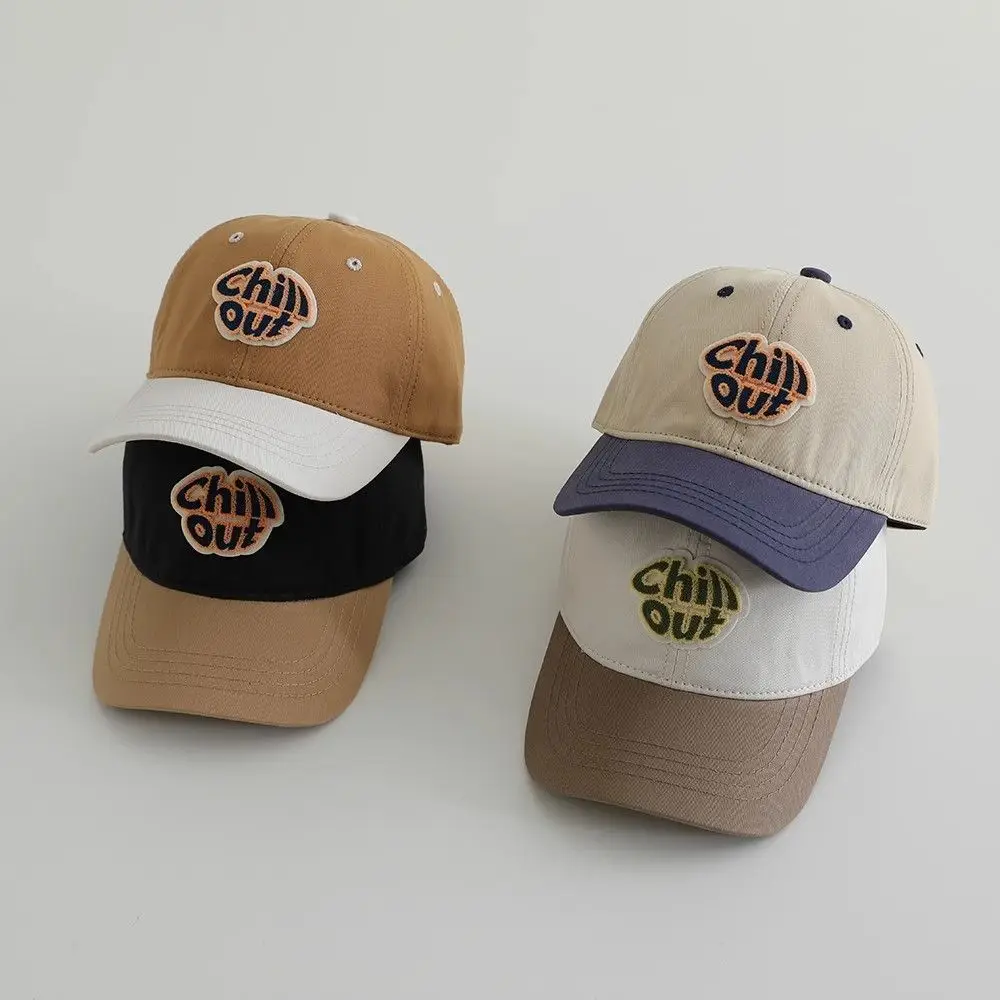 Ins Korean Kids Hats Spring Fall Color Matching Casual Baseball Caps — feature 1