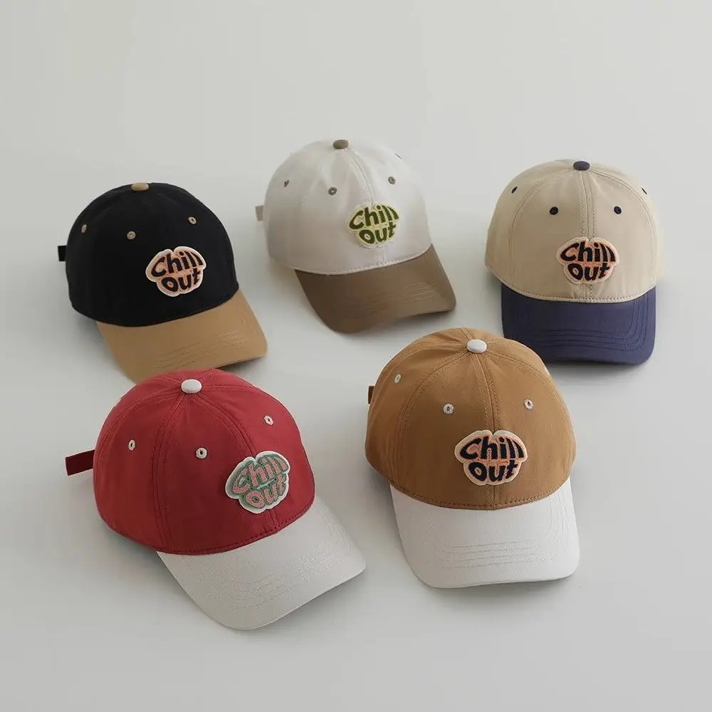 Ins Korean Kids Hats Spring Fall Color Matching Casual Baseball Caps — feature 2