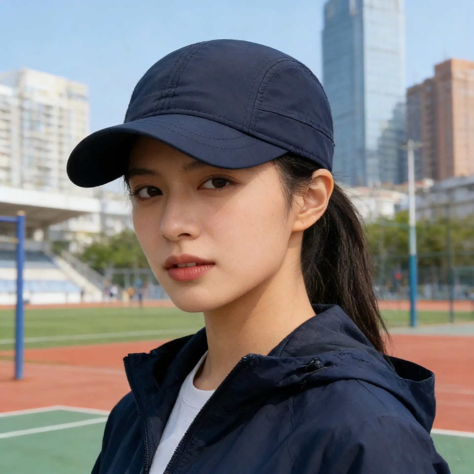 Men's Navy Blue Waterproof Baseball Cap with Short Brim - Image 9