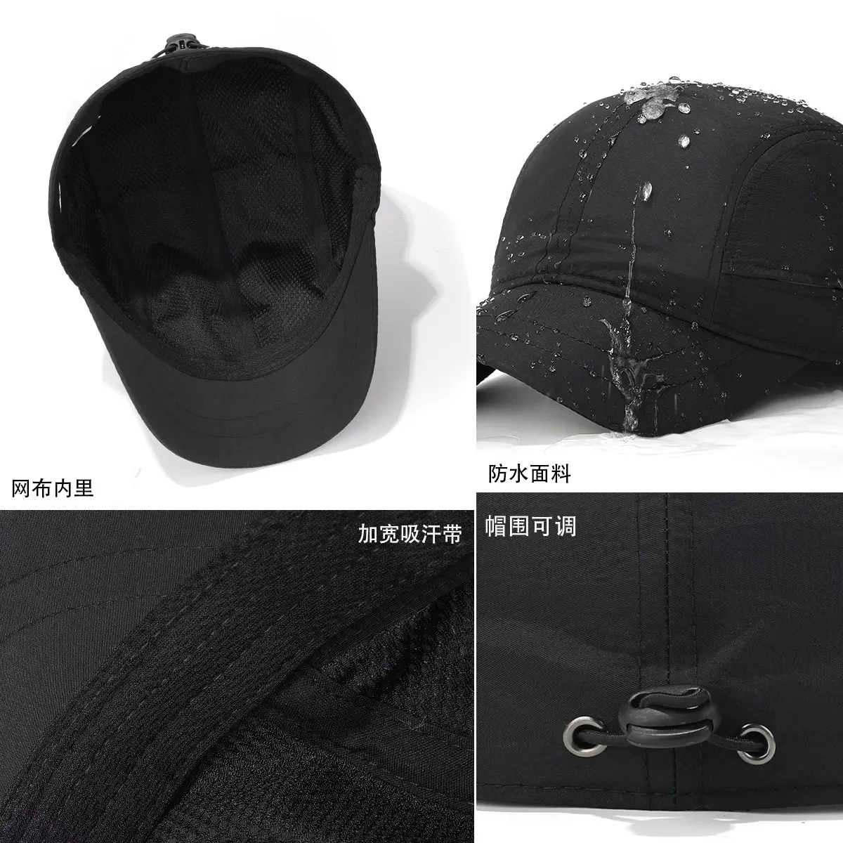 Men's Navy Blue Waterproof Baseball Cap with Short Brim - Image 10