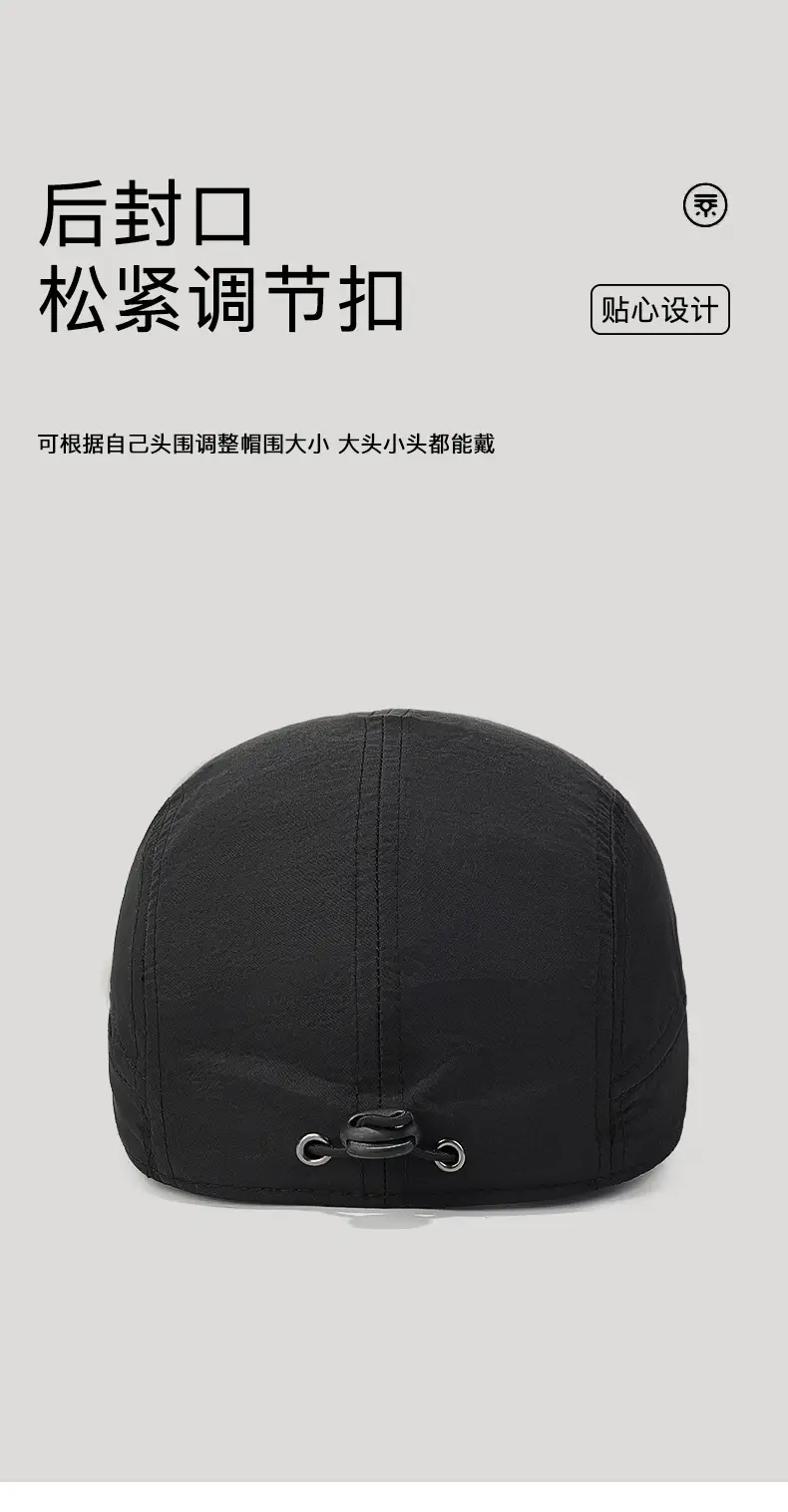 Men's Navy Blue Waterproof Baseball Cap with Short Brim — feature 10