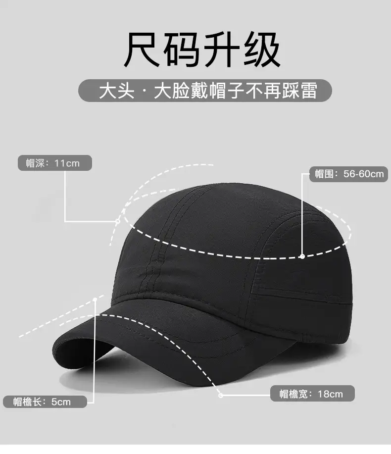 Men's Navy Blue Waterproof Baseball Cap with Short Brim — feature 5