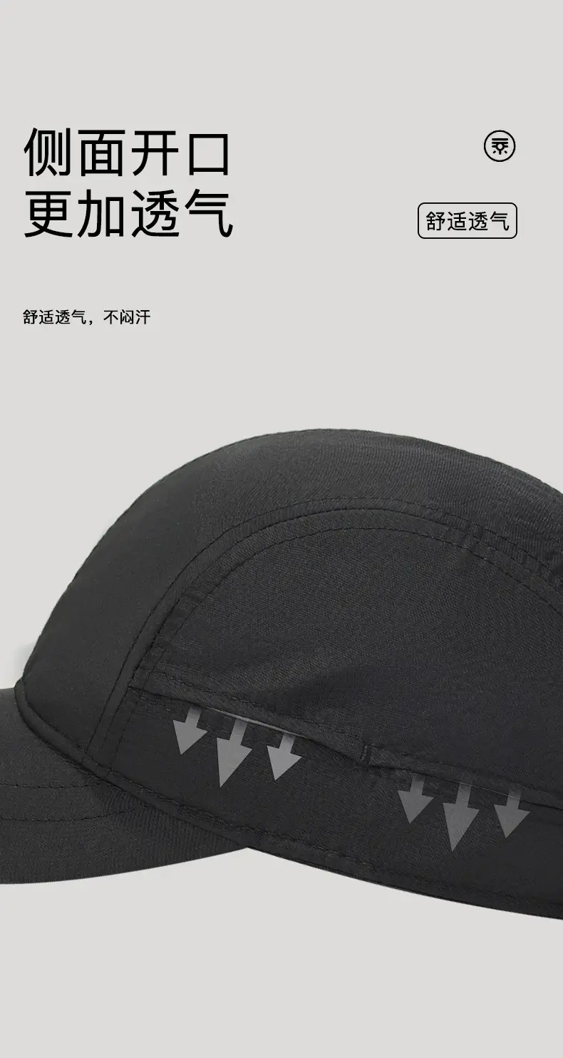 Men's Navy Blue Waterproof Baseball Cap with Short Brim — feature 8