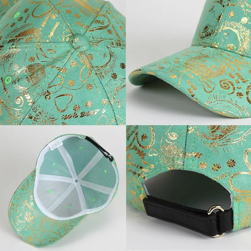Teal Gold Printed Baseball Cap for Men Women - Image 5