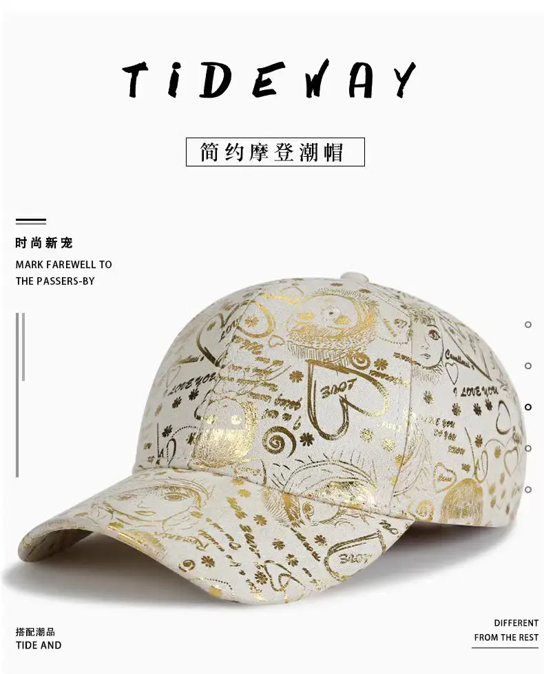 Teal Gold Printed Baseball Cap for Men Women — feature 1