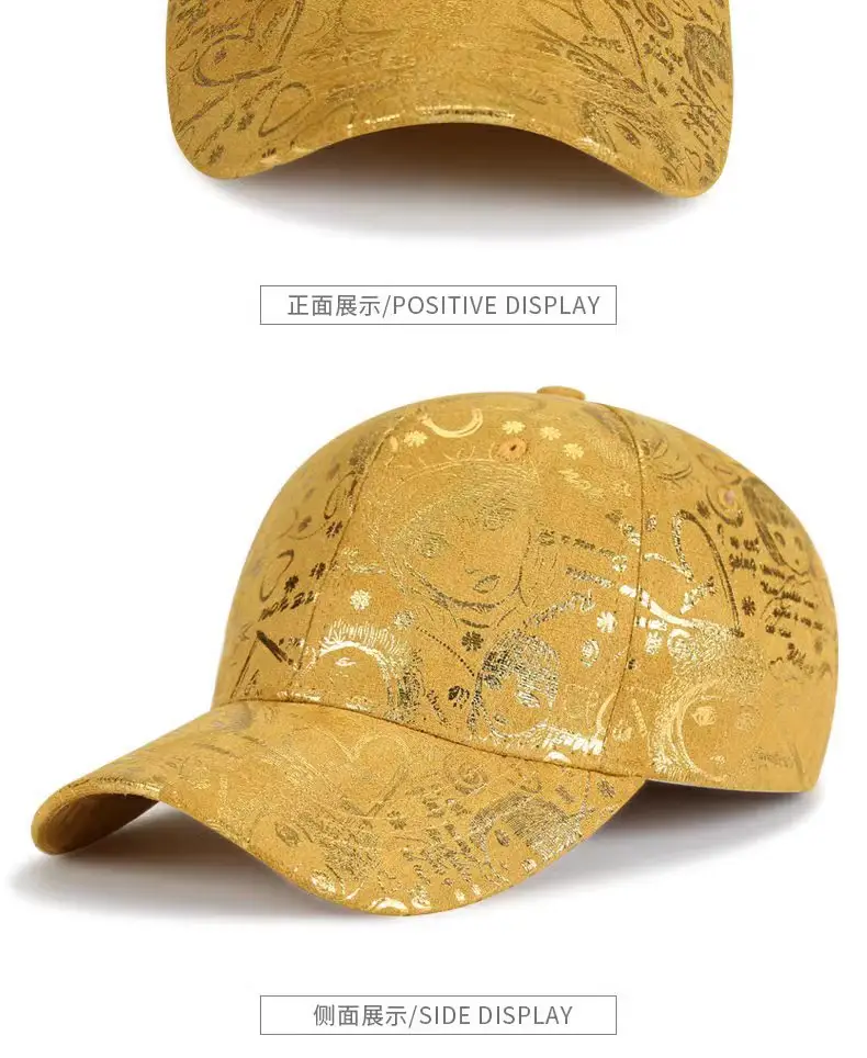 Teal Gold Printed Baseball Cap for Men Women — feature 10