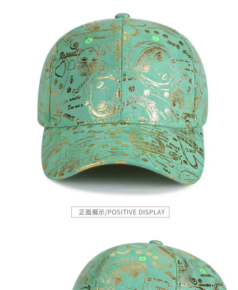 Teal Gold Printed Baseball Cap for Men Women — feature 11