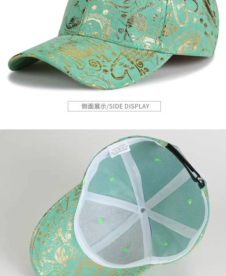 Teal Gold Printed Baseball Cap for Men Women — feature 12