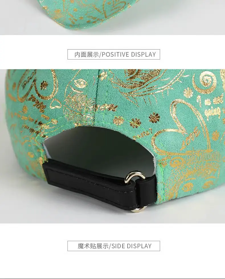 Teal Gold Printed Baseball Cap for Men Women — feature 13