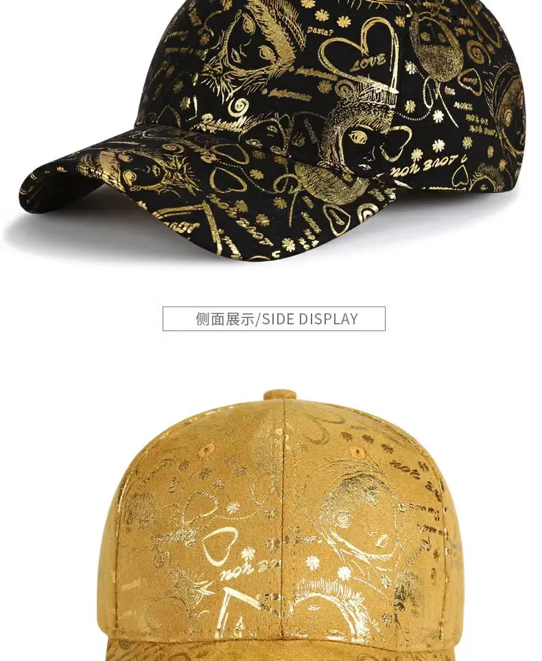 Teal Gold Printed Baseball Cap for Men Women — feature 9