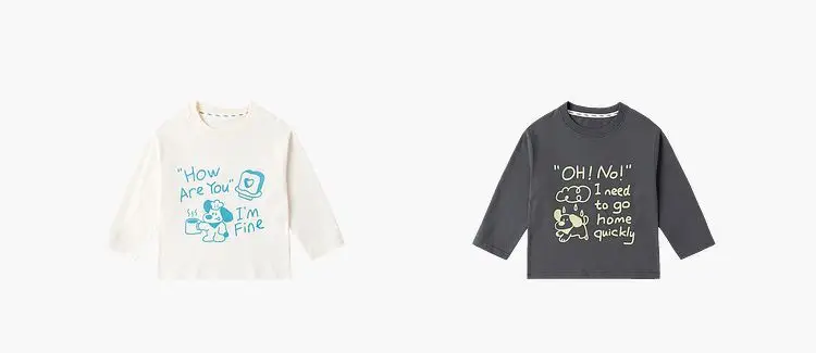Dudujia Kids Pure Cotton T-Shirt White Blue Print — feature 10