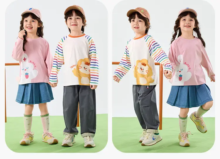 Dudu 100% Cotton Boys Girls T-Shirt Spring Set — feature 16