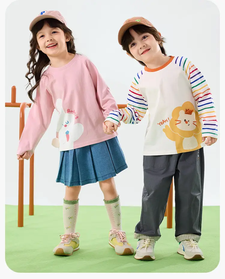 Dudu 100% Cotton Boys Girls T-Shirt Spring Set — feature 17