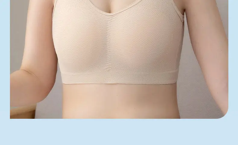 Thin Wire-Free Push-Up Bra for Middle-Aged and Elderly Large Size Sports Bra for Women Ice Silk Seamless Mother's Vest Bra — feature 22