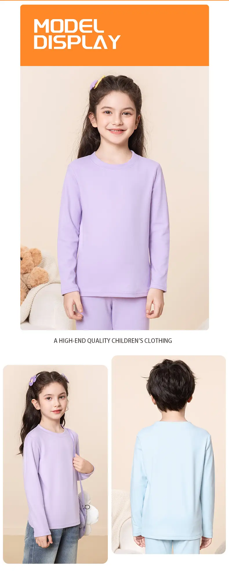 Children's Blue Thermal Long Sleeve T-Shirt for Boys 2025 Winter — feature 10
