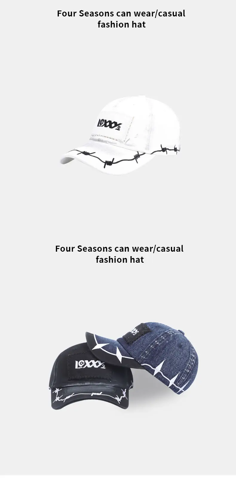 Blue Hip-Hop Letter Embroidery Baseball Cap 111g — feature 10