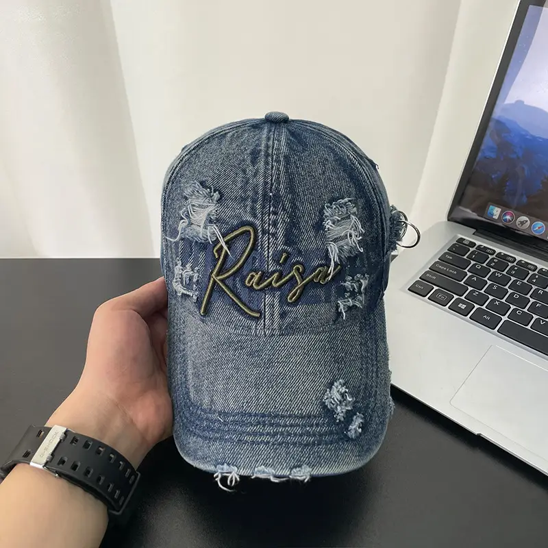 Men Distressed Duckbill Cap Vintage Washed 546cm - Image 2