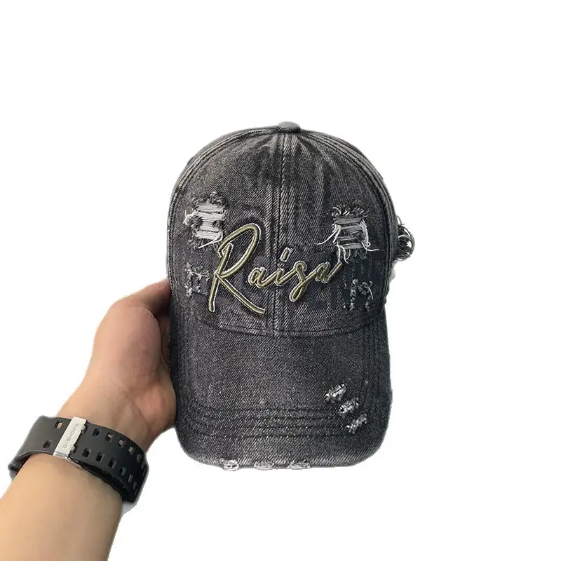 Men Distressed Duckbill Cap Vintage Washed 546cm - Image 8